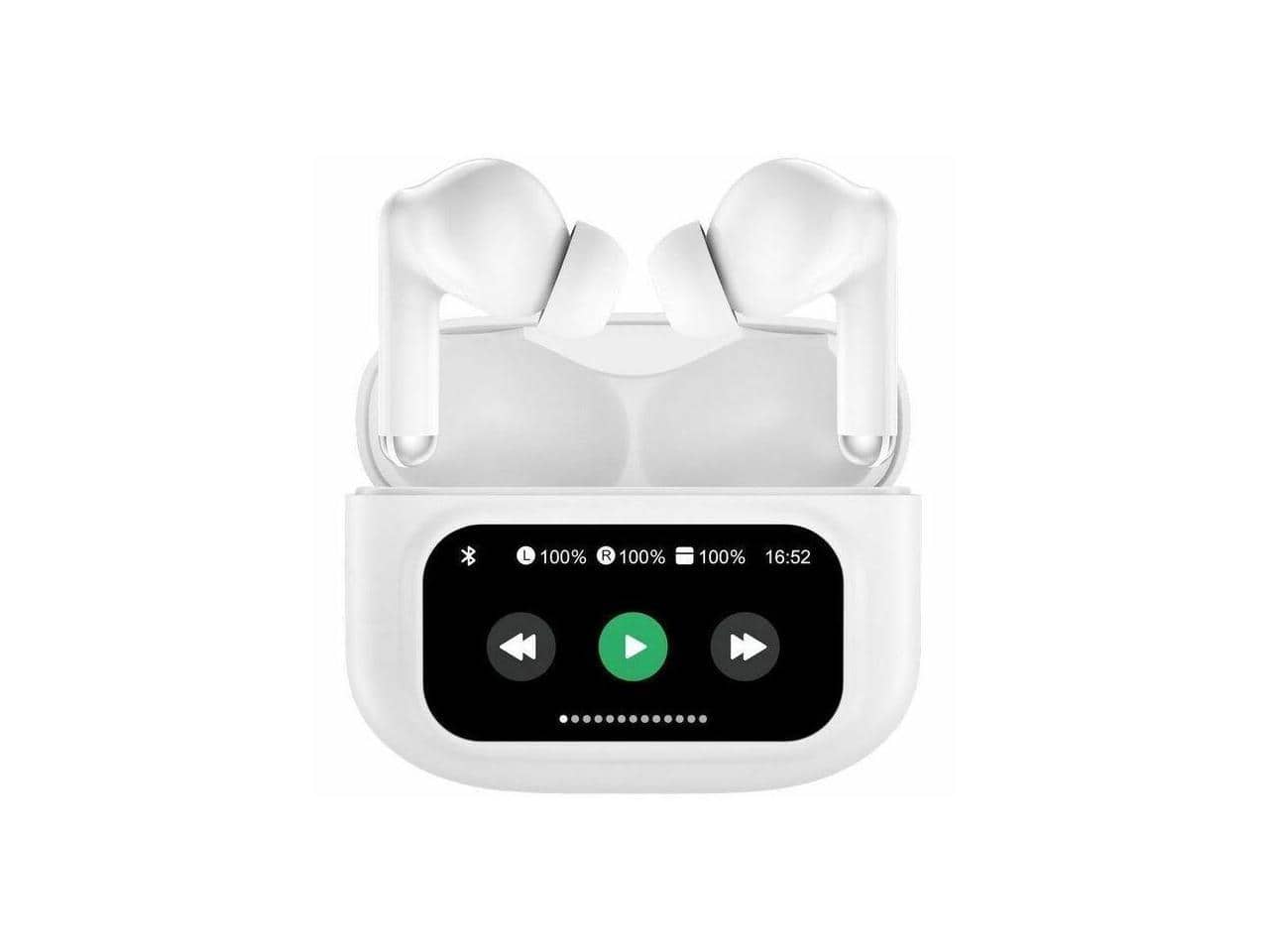 Adesso - XTREAM T3 Bluetooth Wireless Earbuds/Headphones with ANC and Touch Controlled Wireless Charging Case - White - Blue