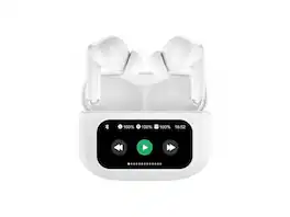 Adesso - XTREAM T3 Bluetooth Wireless Earbuds/Headphones with ANC and Touch Controlled Wireless Charging Case - White - Blue