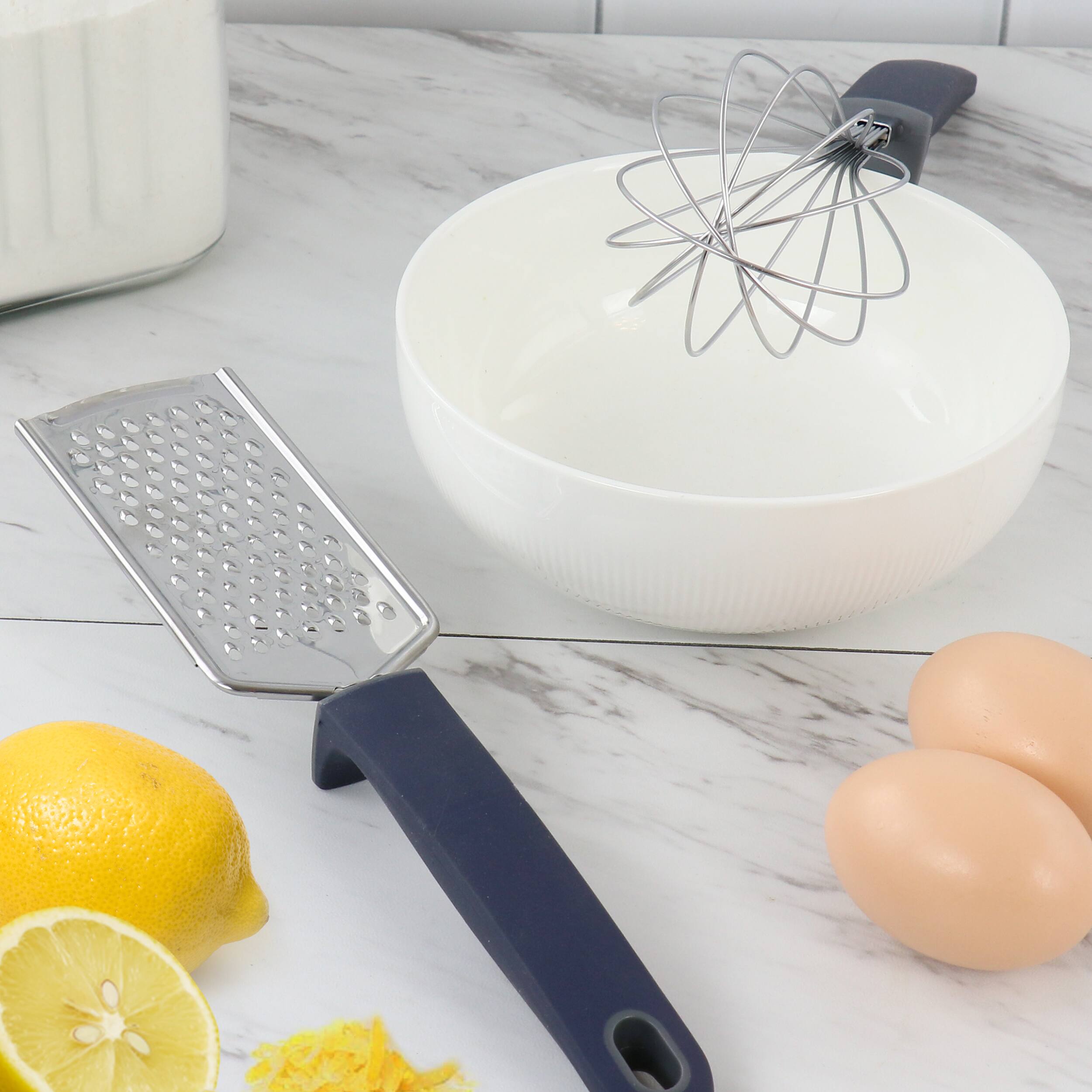 Alt View 4. Oster - Oster Bluemarine 2 Piece Stainless Steel Grater and Whisk Set in Navy Blue - Blue.