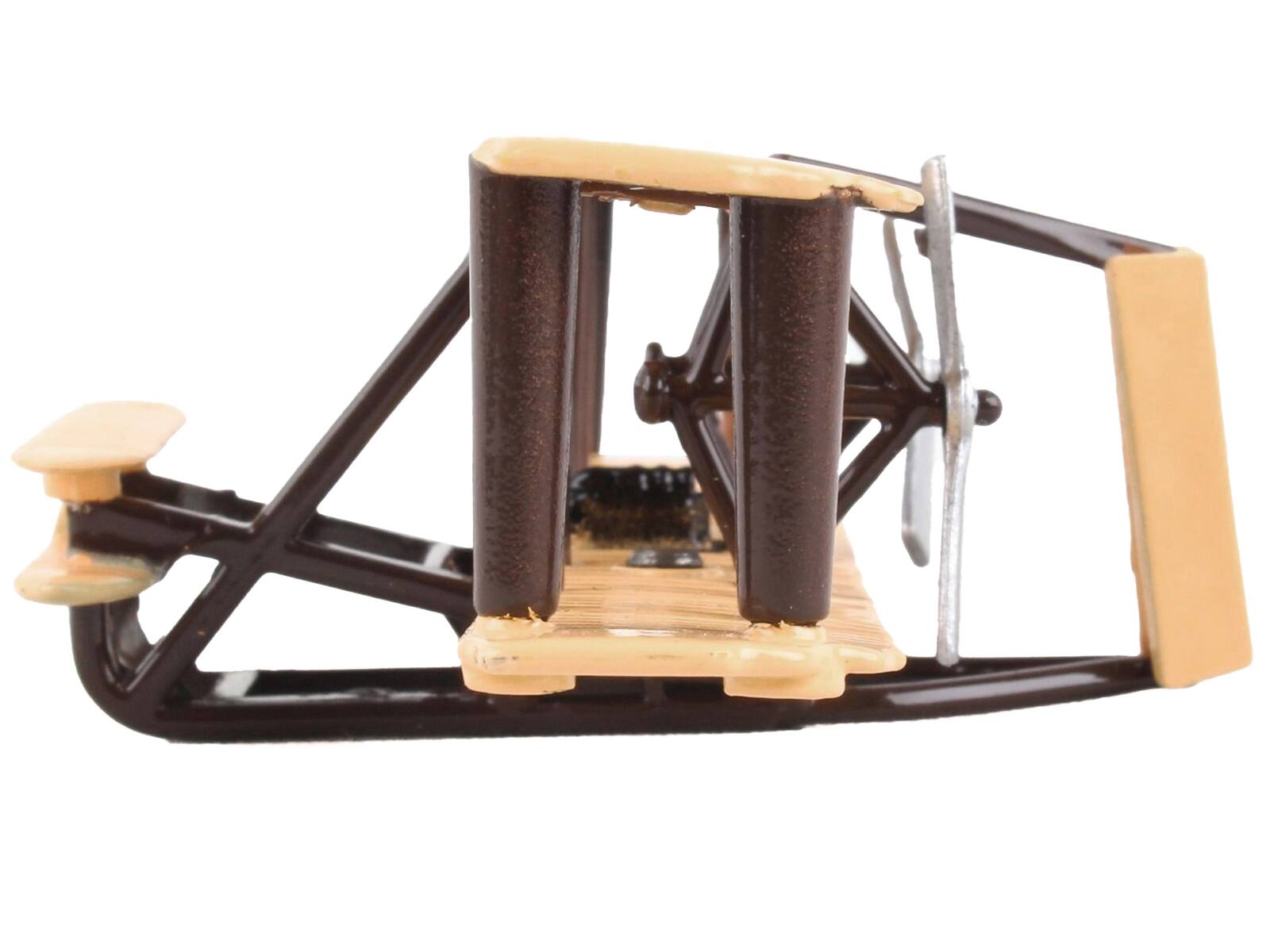 Angle. Runway24 - Wright Flyer Biplane Aircraft Beige with Runway Section Diecast Model Airplane by Runway24 - Beige.