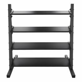 Power Systems - 4 Tier Dumbbell Rack – Steel Weight Rack for Neoprene/Vinyl Dumbbell Weights 1–15 lb - Black