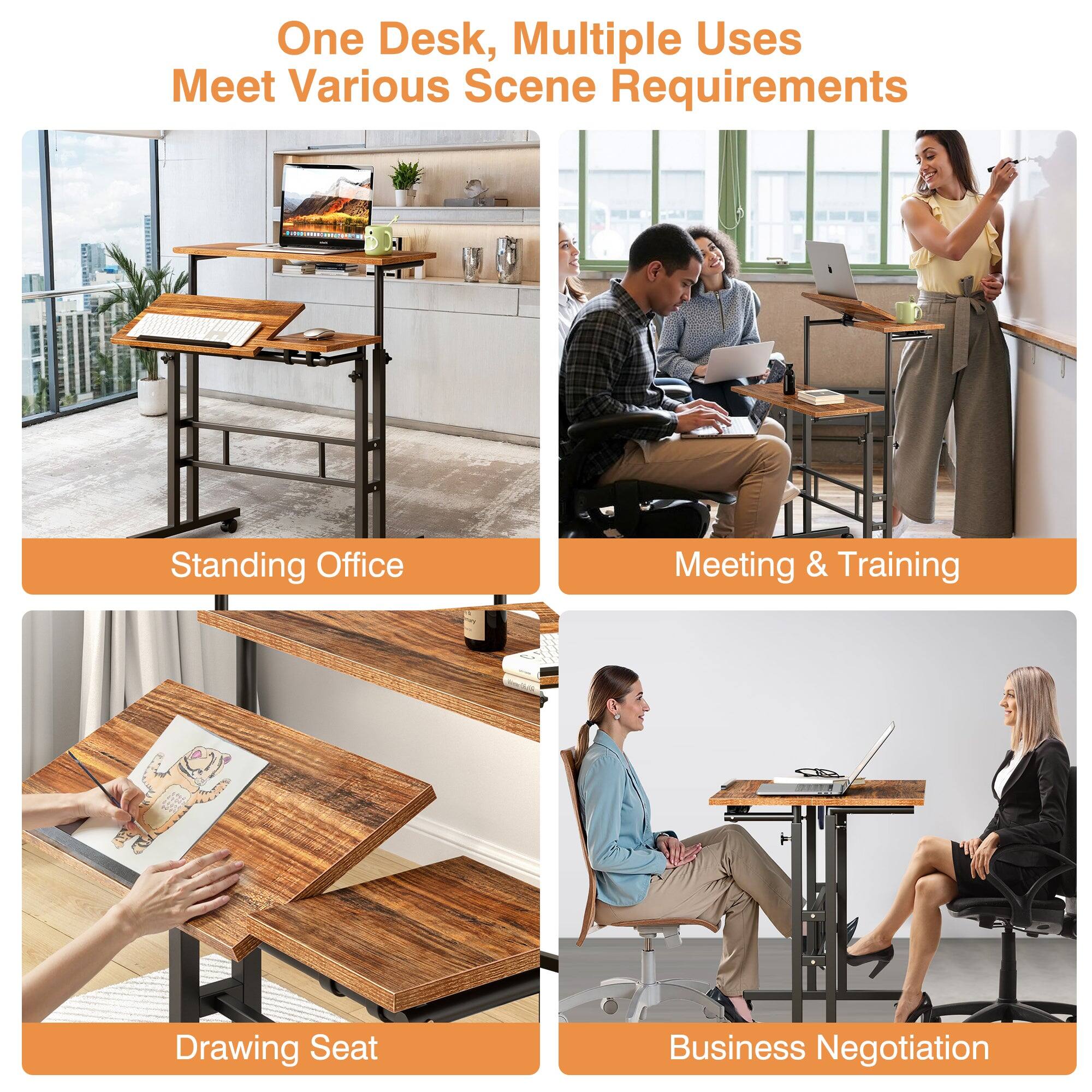 One Desk, Multiple Uses  
Meet Various Scene Requirements

- Standing Office
- Meeting & Training
- Drawing Seat
- Business Negotiation