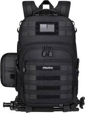 Front. mosiso - Camera Backpack with Laptop Compartment, Tactical Camera Bag Case for Canon/Nikon/Sony DSLR/SLR/Mirrorless - Black.