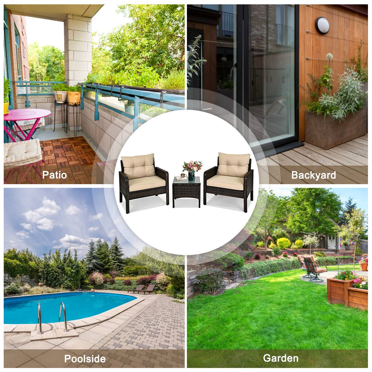 Patio, Backyard, Poolside, Garden