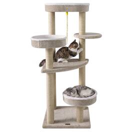 Gymax - Carpeted Cat Tree 51'' Cat Tower w/ Comfy Plush Perches Scratching Posts