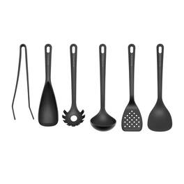 Henckels - Silicone Onyx 6-pc Cook & Serve Utensil Set - Black