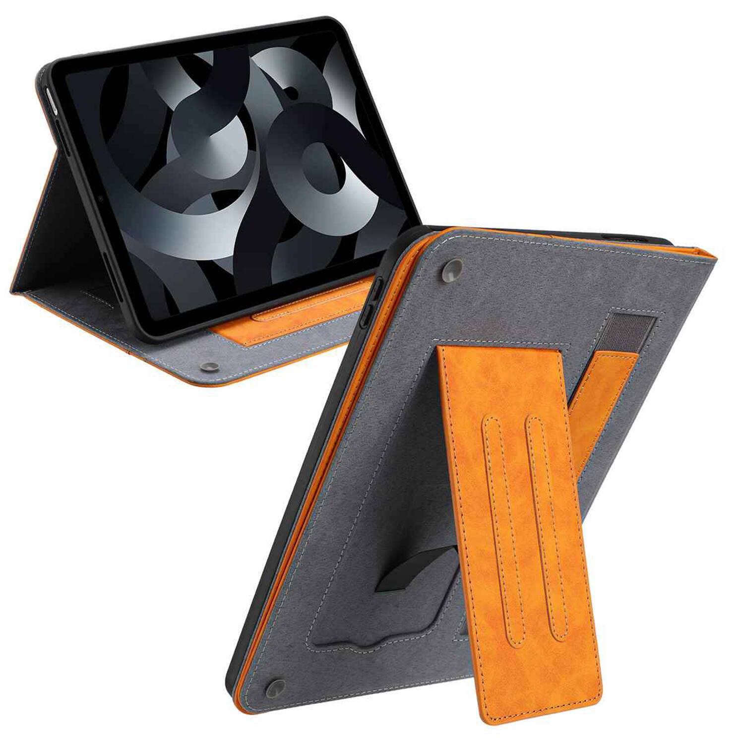 Alt View 1. Dteck - Retro PU Leather Folio Case for Samsung Galaxy Tab S10 FE & S9 FE 10.9" 2025&2023 (SM-X520/X510),Shockproof Flip Cover - Orange.