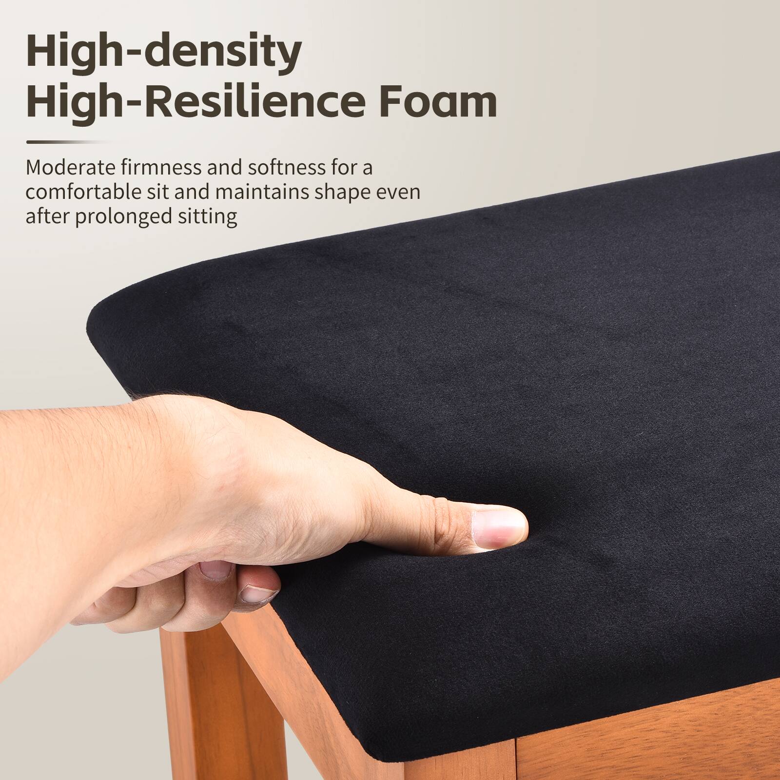 High-density High-Resilience Foam

Moderate firmness and softness for a comfortable sit and maintains shape even after prolonged sitting
