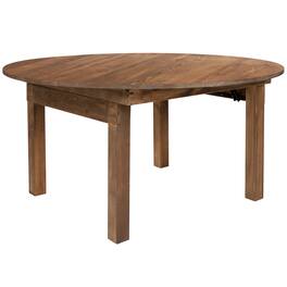 Flash Furniture - HERCULES Series Round Dining Table | Farm Inspired, Rustic & Antique Pine Dining Room Table - Brown