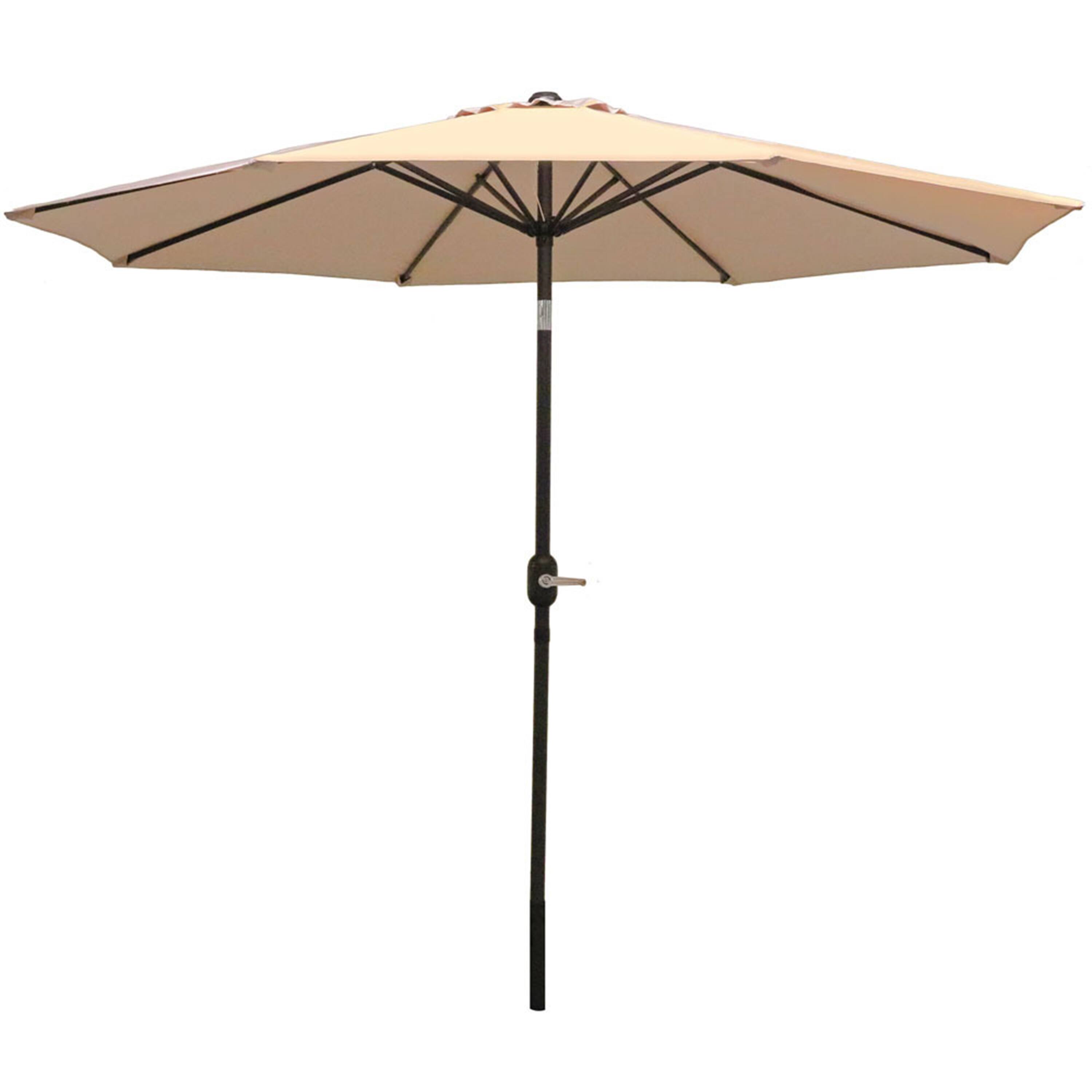 Sunnydaze - 9 ft Aluminum Patio Umbrella with Tilt and Crank - Beige