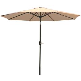 Sunnydaze - 9 ft Aluminum Patio Umbrella with Tilt and Crank - Beige