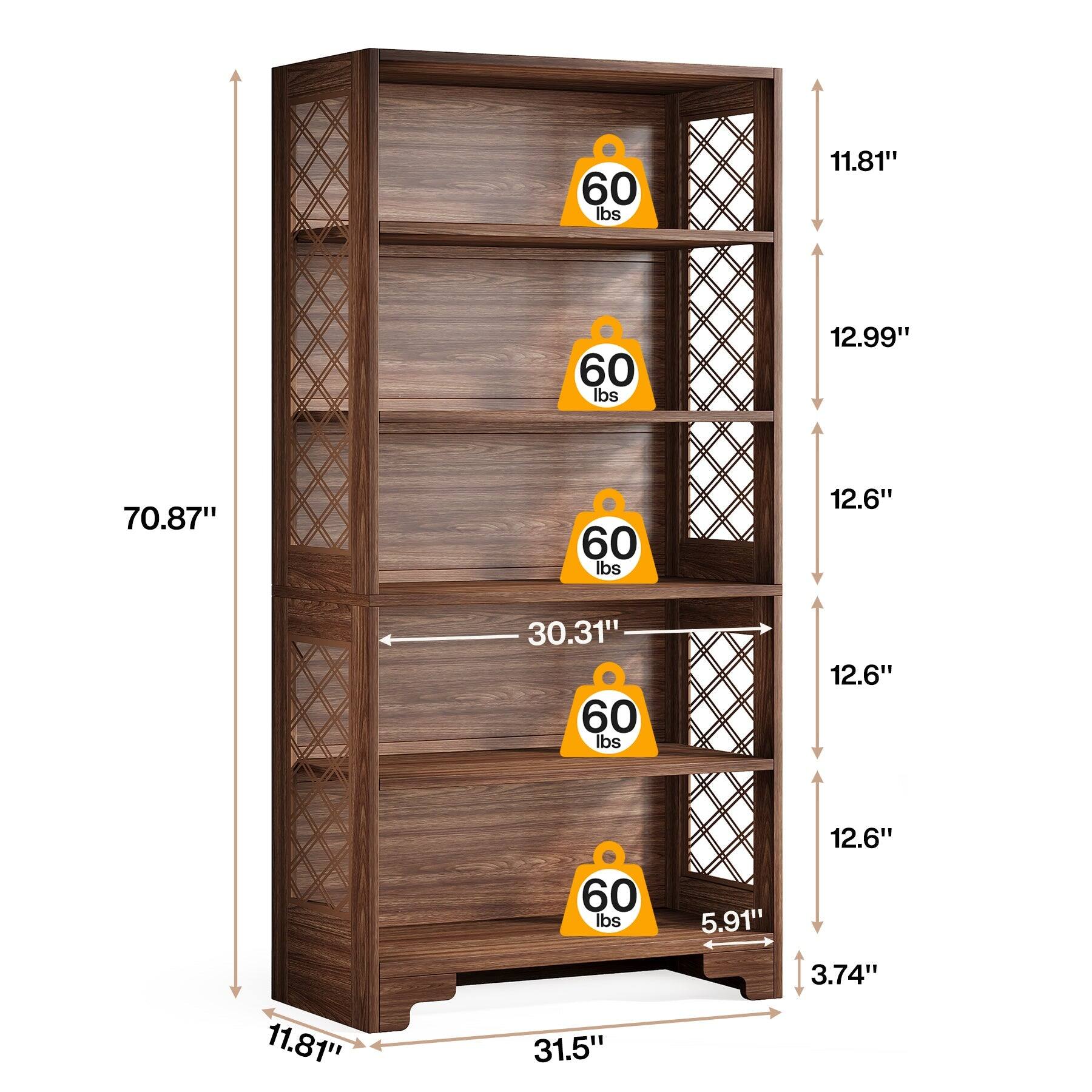 Tribesigns Bookshelf with Engineered Wood Construction, Storage Shelves ...