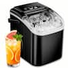 Front. Ecozy Chillio - Portable Ice Makers Countertop, 8 Cubes in 6 Mins, 26lbs/Day, Bullet Ice Maker Machine with 2 Ice Sizes - Black.