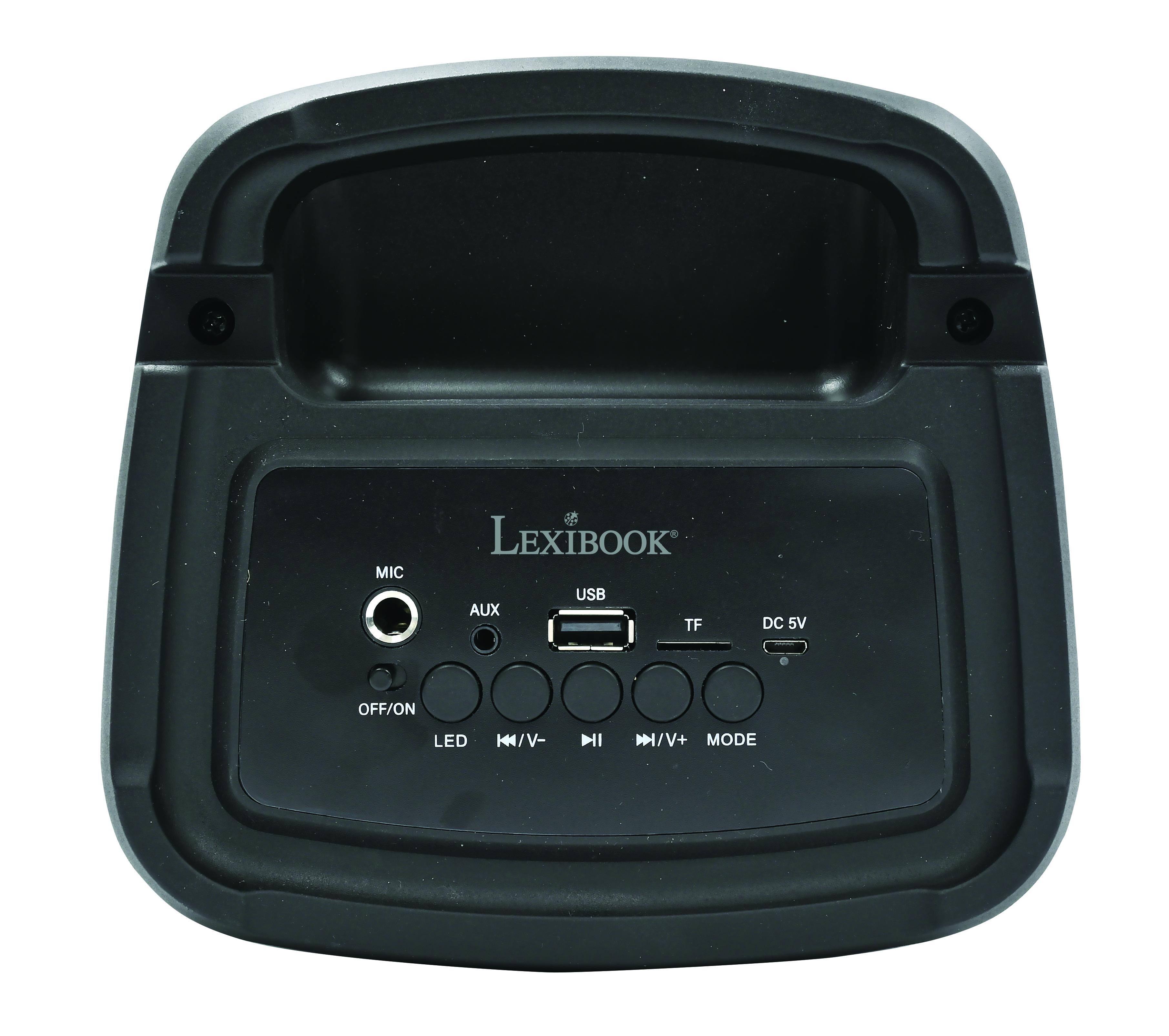 LEXIBOOK  
USB  
AUX  
TF  
DC 5V  
OFF/ON  
LED  
MIC  
AUX  
USB  
TF  
DC 5V  
OFF/ON  
LED  
K/V-  
K/V+  
MODE