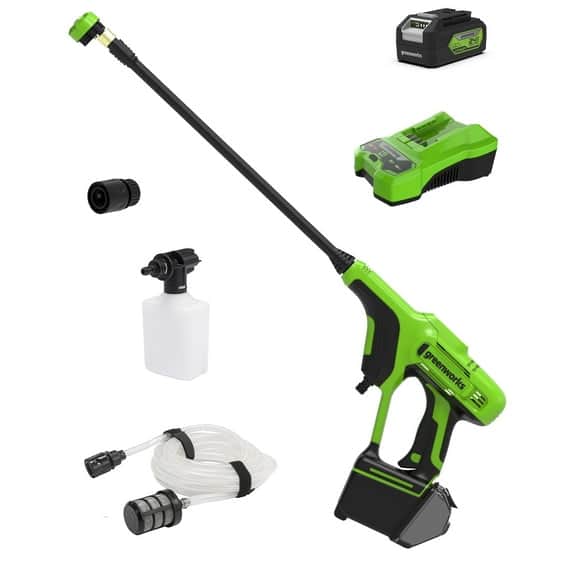 Greenworks - 24V 600-PSI Cordless Power Cleaner with 4.0 Ah USB Battery & Charger 5119802 - Green