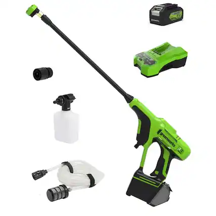 Front. Greenworks - Greenworks 24V 600-PSI Cordless Power Cleaner with 4.0 Ah USB Battery & Charger 5119802 - Green.