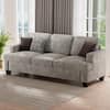 Front. KERDOM - 85'' Wide Chenille 3 Seat Sofa Couch for Living Room, Deep Seat, Upholstered Sectional Convertible Sofa, 900lbs Capacity - Grey.