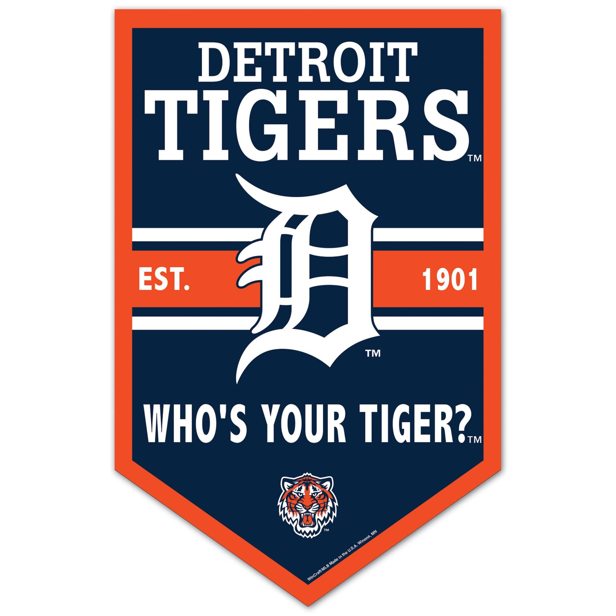 Detroit Tigers 11" x 17" Chevron Wood Sign