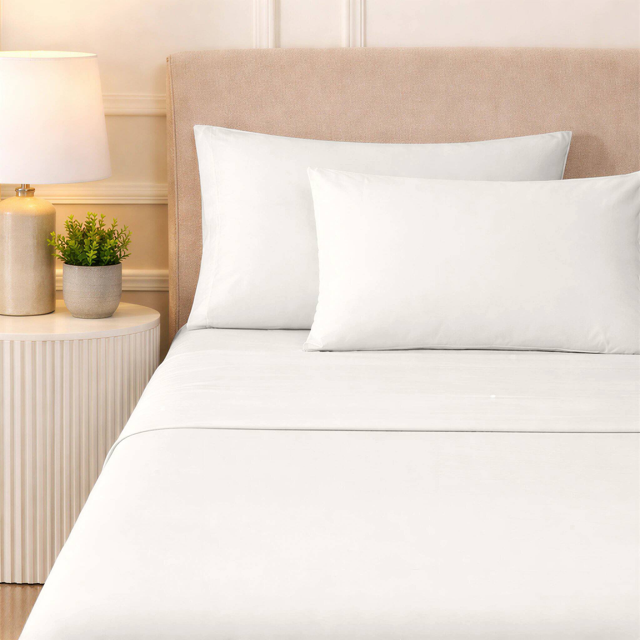 Alt View 1. Malletson - Queen Size 100% Cotton 6-Piece Bed Sheet Set Soft, Breathable & Naturally Textured - White.
