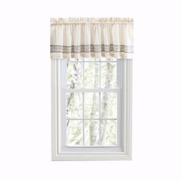 Ellis Curtain - Richmark 1.5" Rod Pocket Tailored Valance for Windows 70" x 15" - Natural