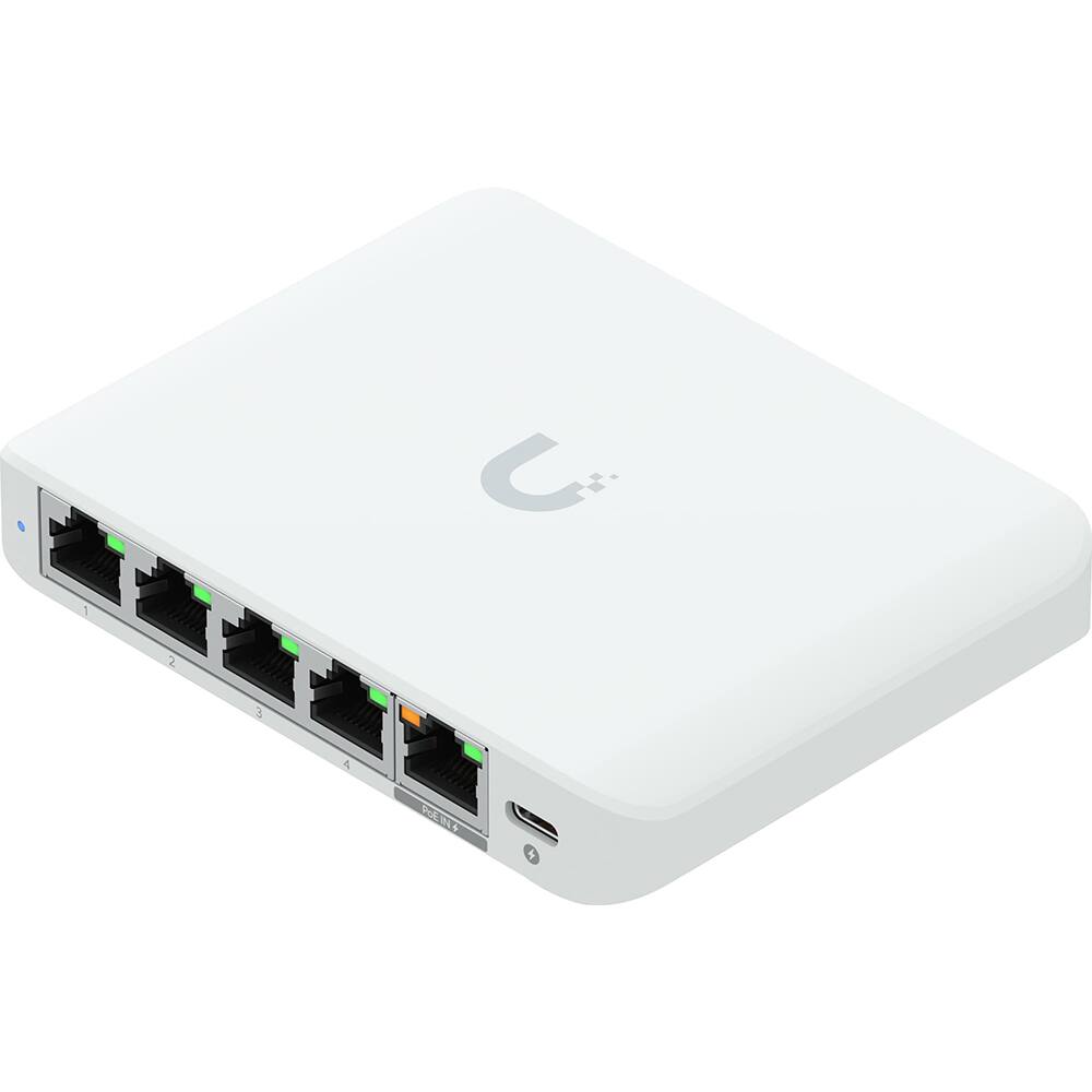 Alt View 5. Ubiquiti - Flex Mini 2.5G 5-Port Managed Network Switch USW-Flex-2.5G-5 - White.
