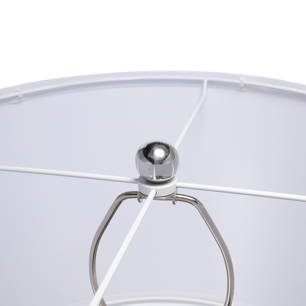 Alt View 5. Luckbyte - 15x29.3 Inch White Silver Leaf Table Lamp With Drum Shade Marble Base Assembly Required.