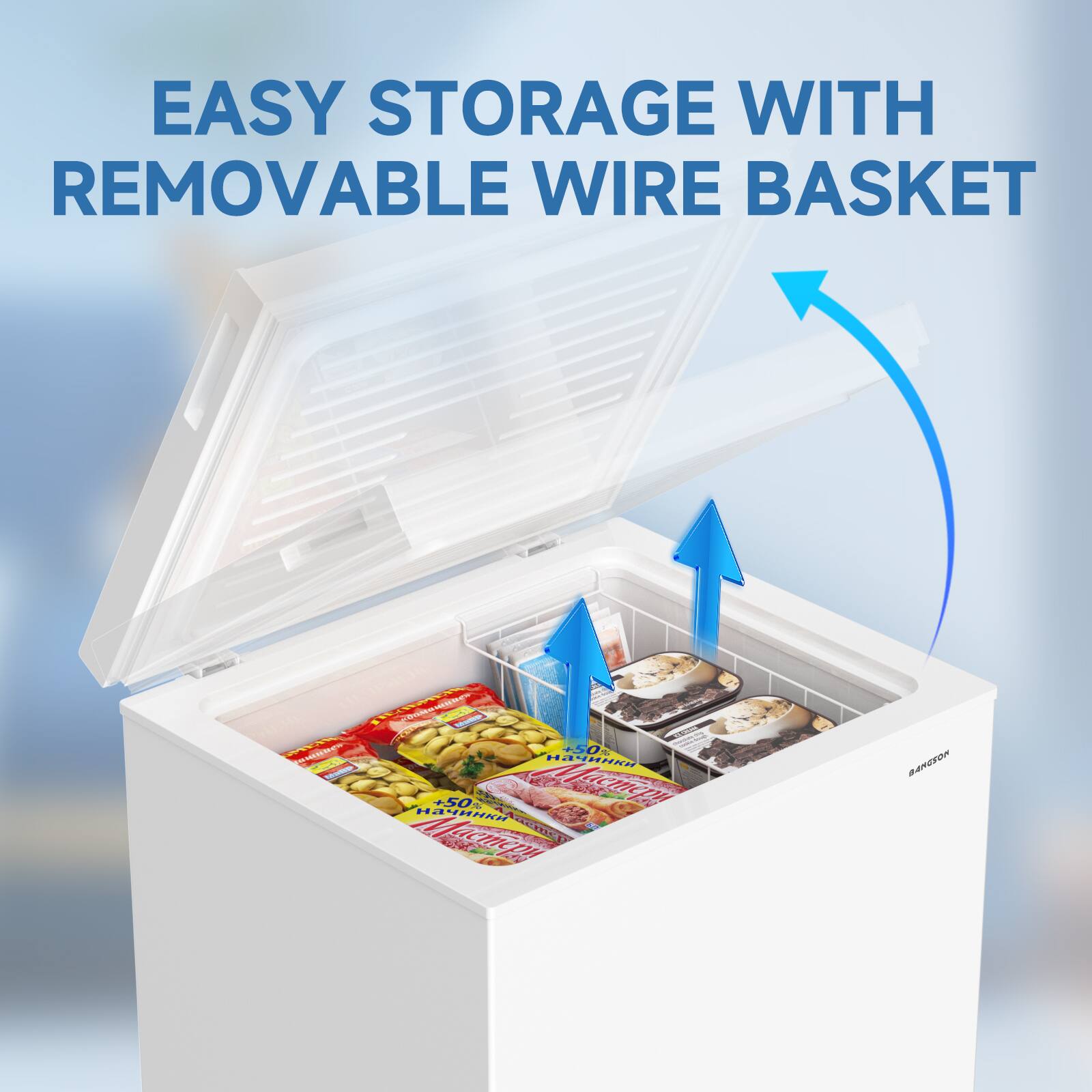 EASY STORAGE WITH REMOVABLE WIRE BASKET