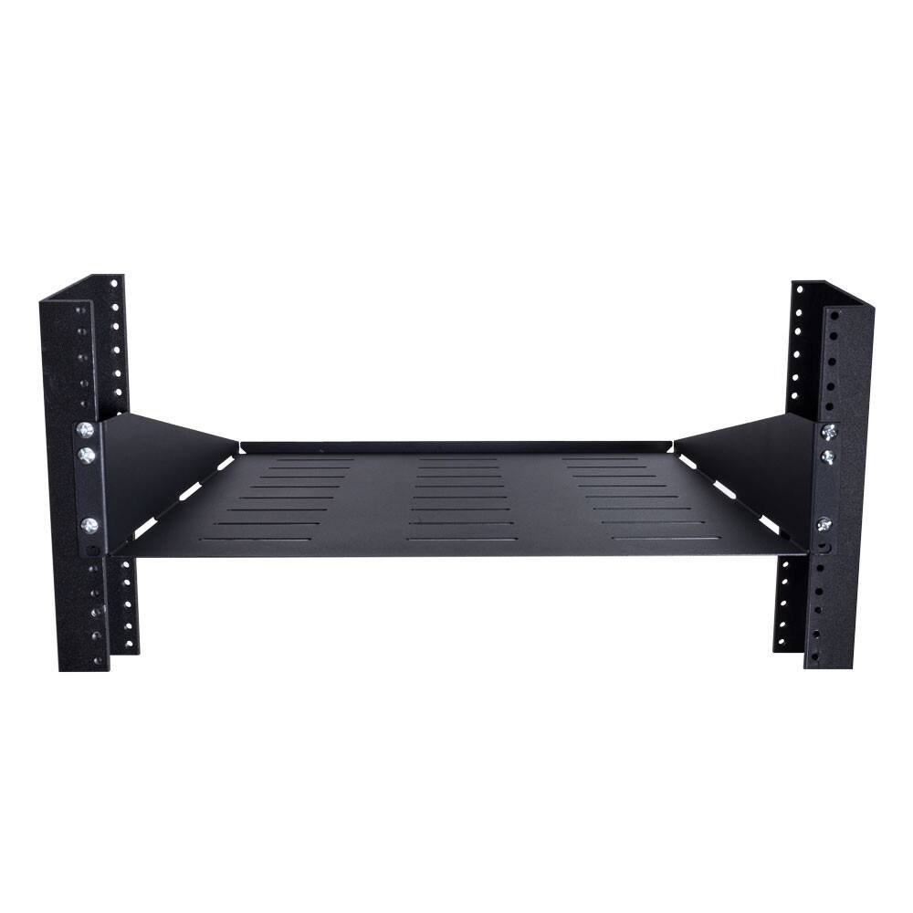 Alt View 1. RackSolutions - RackSolutions 2U 2Post Vented Cantilever Shelf 18in Depth - Black.