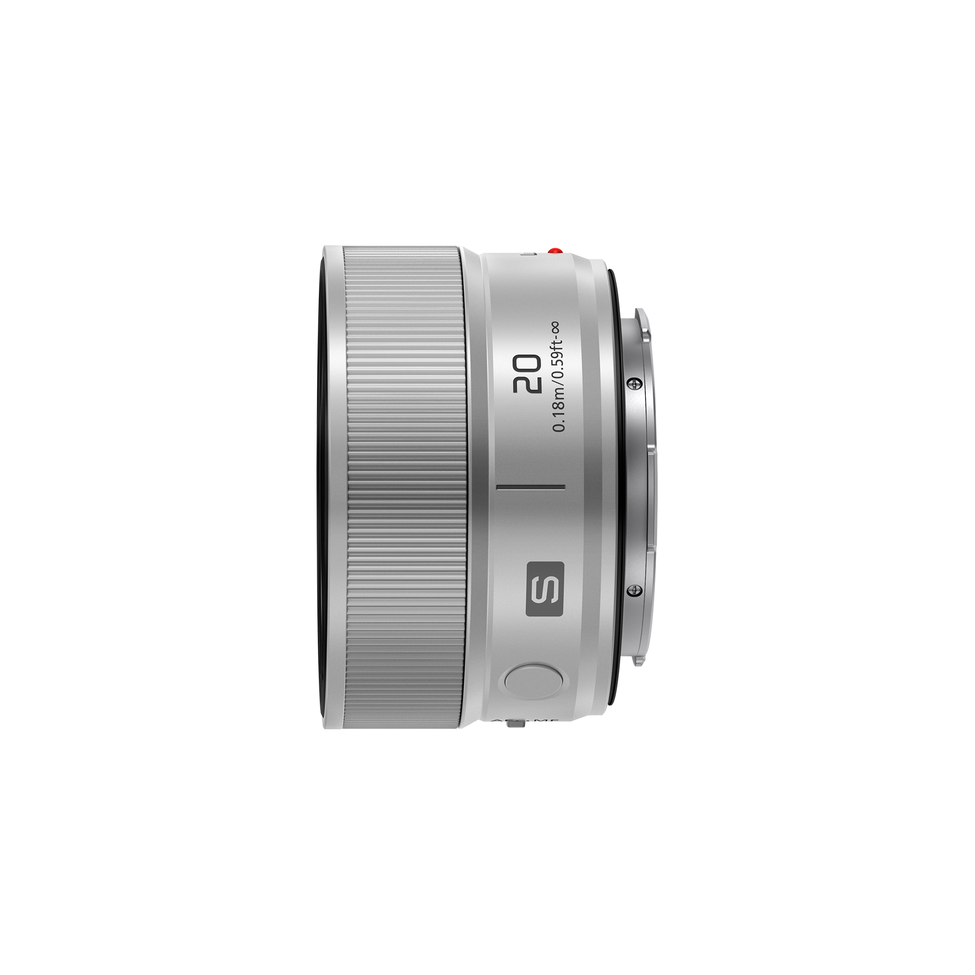 Alt View 3. Panasonic - LUMIX S Series Camera Lens - 20mm F2.5 Compact Prime L-Mount Lens - Silver.