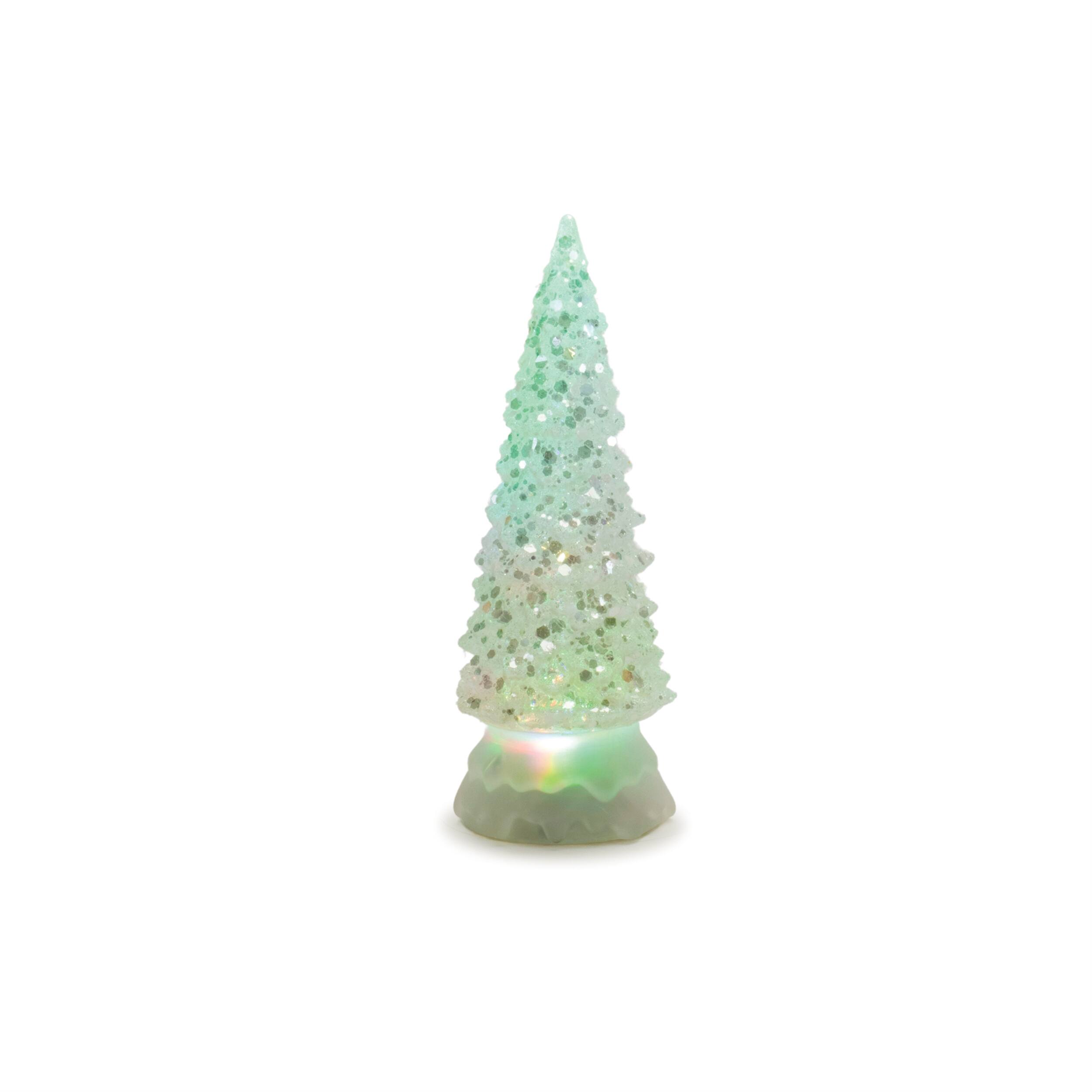 Back. BreeBe - LED Multicolor Textured Glass Tree (Set of 3) - White, Mulit.