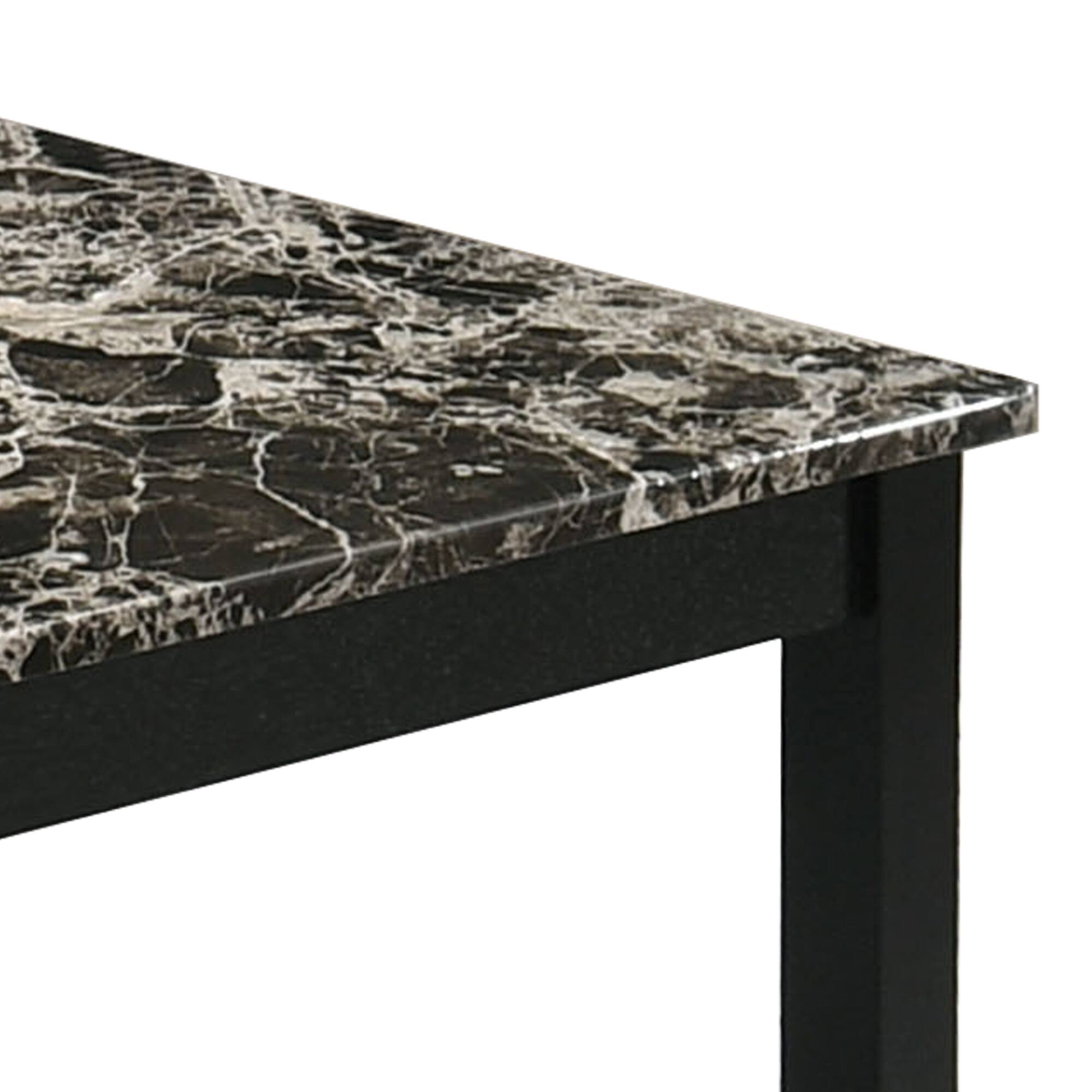 Alt View 2. Vaczon - 3-Piece Table Set Solid Wood Legs, Modern Coffee Table with 2 End Tables - Black & White.