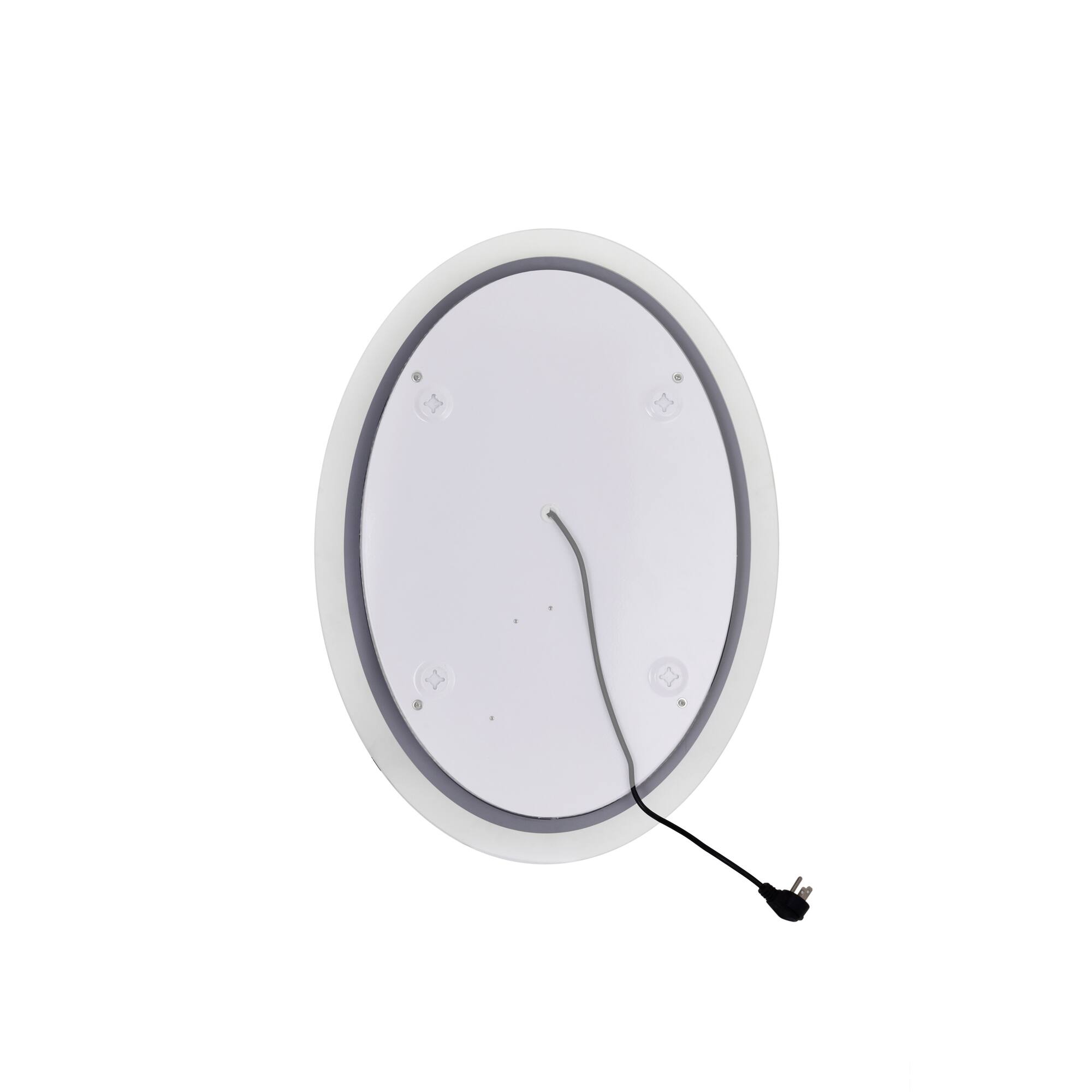 Left. CWI Lighting - Agostino Oval Matte White LED 22 in. Mirror From our Agostino Collection - White.