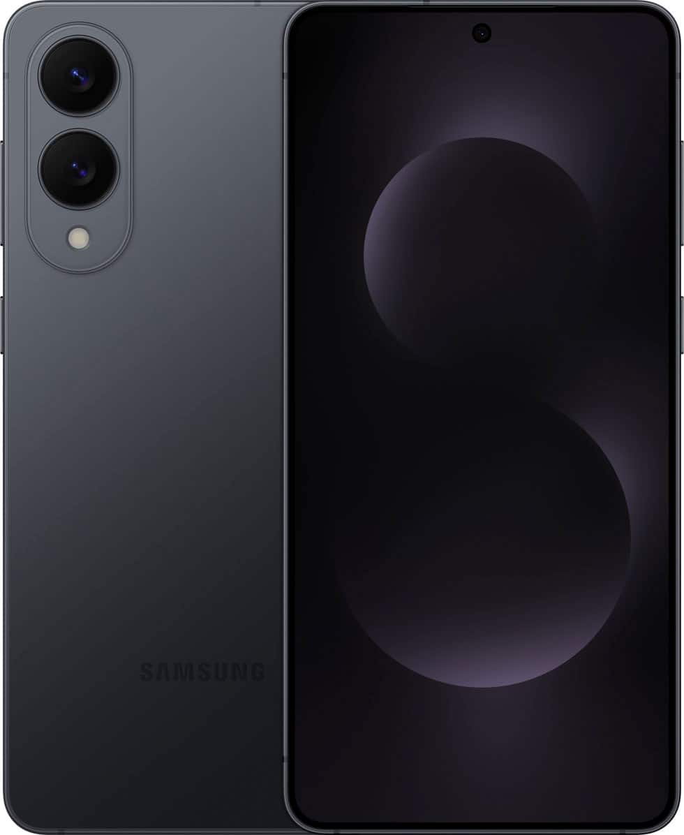 Front. Samsung - Galaxy S25 Edge 512GB - Titanium Jet Black.