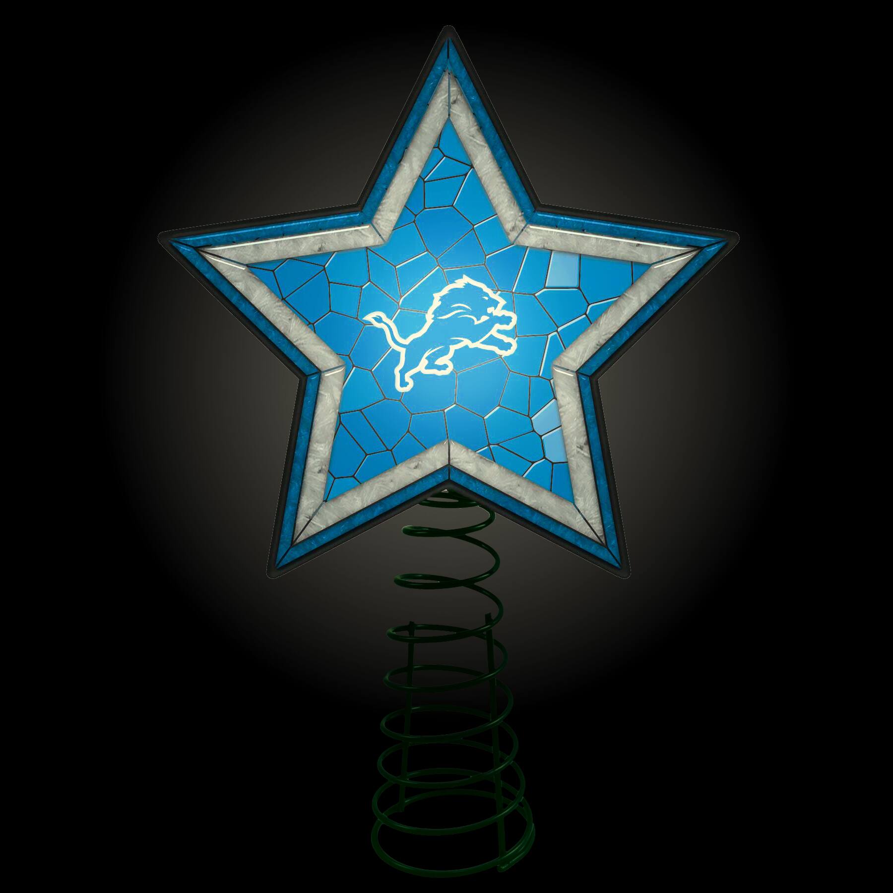 Alt View 1. The Memory Company - Detroit Lions Mosaic Tree Topper - Multicolor.