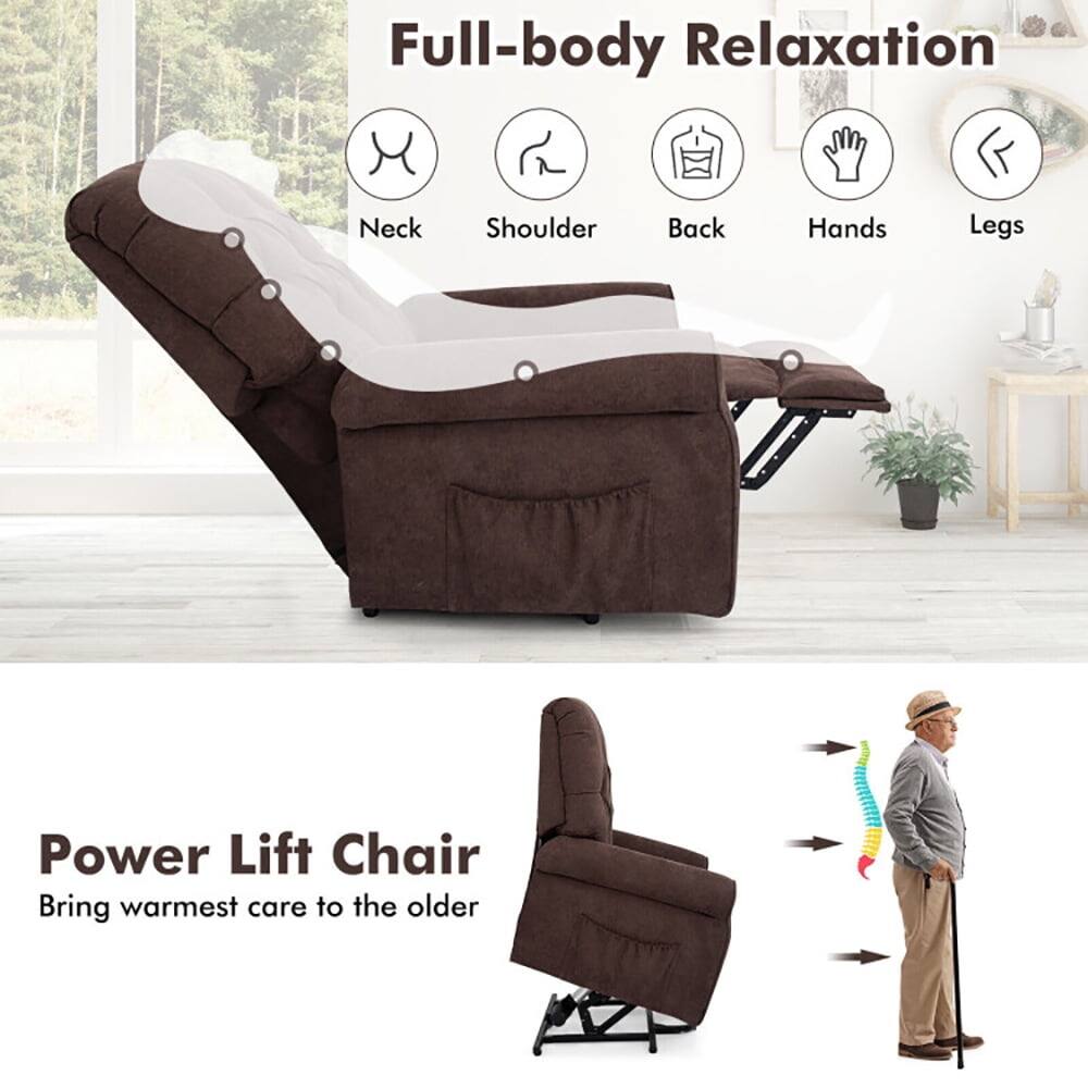 Full-body Relaxation  
Neck  
Shoulder  
Back  
Hands  
Legs  

Power Lift Chair  
Bring warmest care to the older