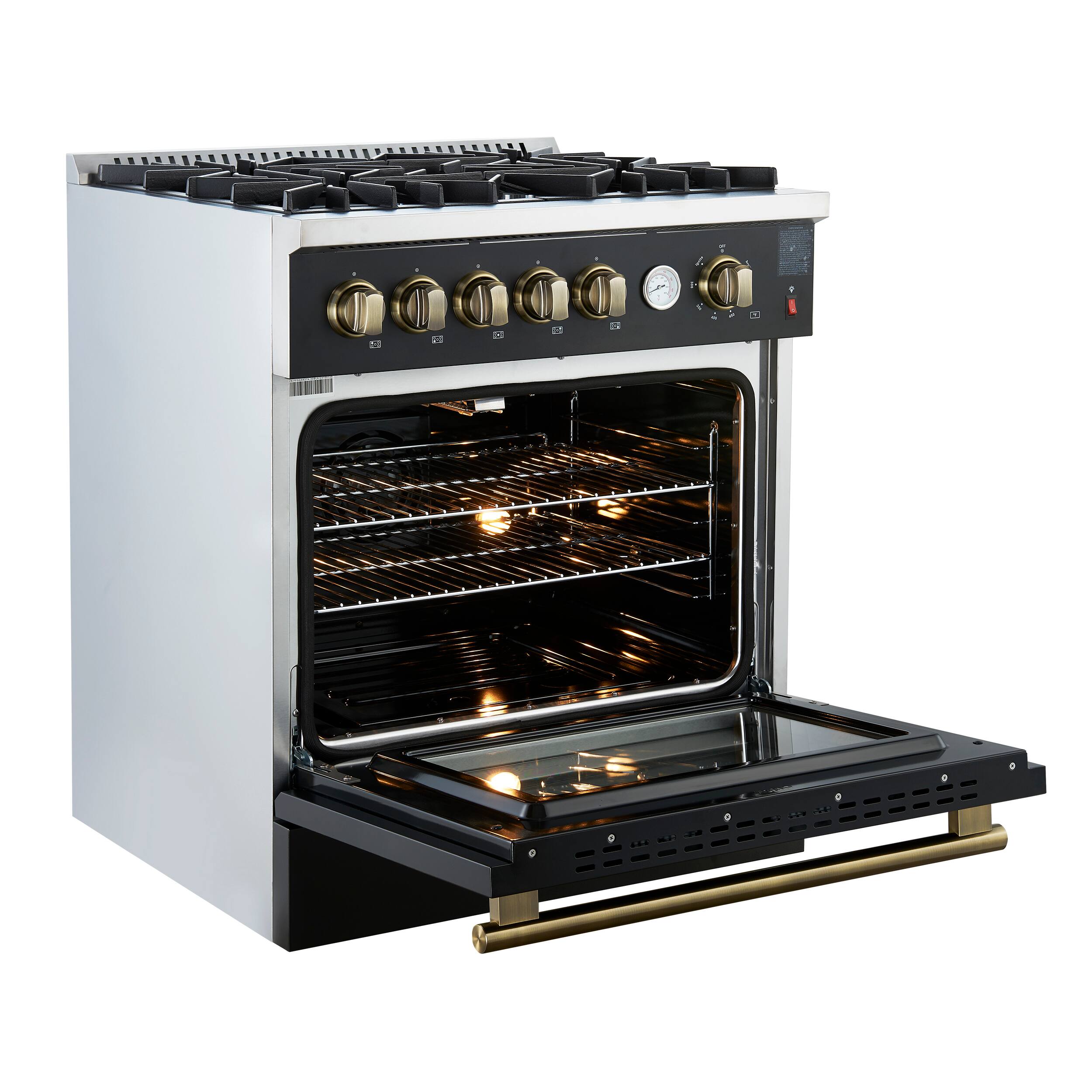 Alt View 3. Forno Appliances - Giovanni 4.32 Cu. Ft. Freestanding Gas Convection Range - Black.