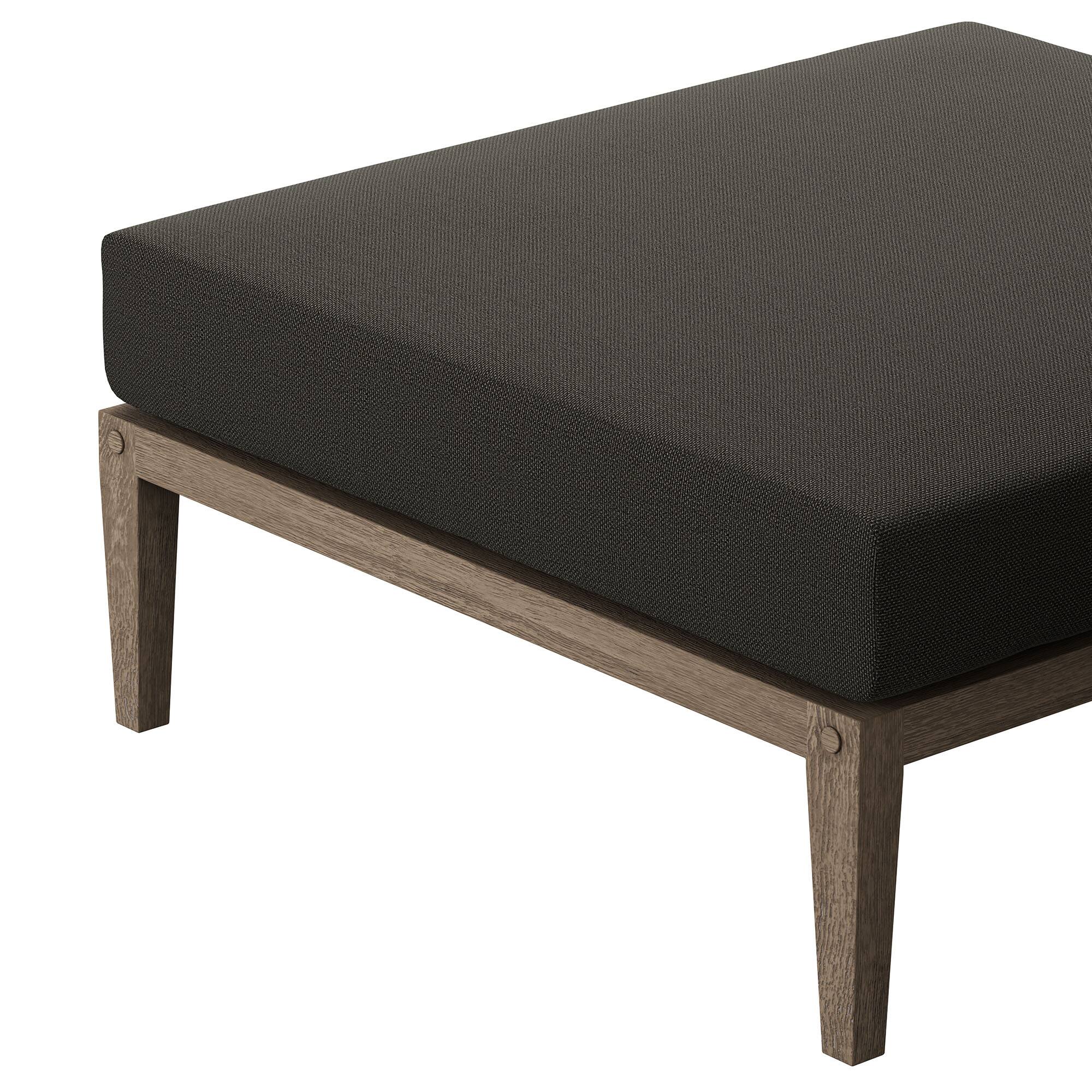 Alt View 4. Modway - Northlake Outdoor Teak Ottoman by Modway - Weathered Gray Flint.