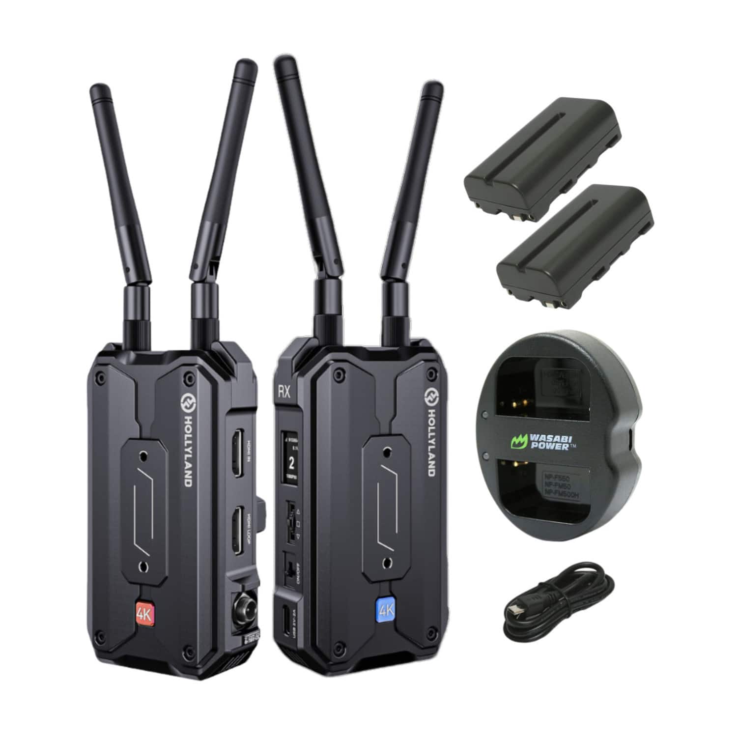 HOLLYLAND - Pyro H Wireless HDMI Bundle with Wasabi Power Battery and Charger Kit