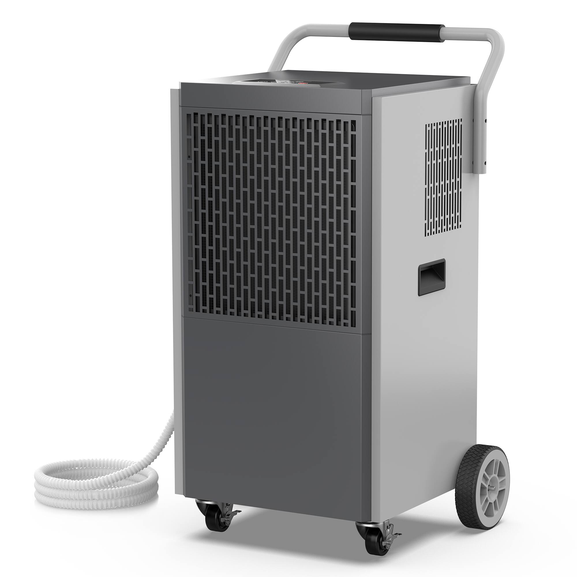 Front. Edendirect - 190 pt. 2000 sq.ft. Bucketless Industrial Dehumidifier in. Blacks for Garage, with Drain Hose, Auto-OFF, 10-95%RH Range.
