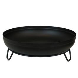 Sunnydaze - 23 in Steel Wood-Burning Fire Pit Bowl with Stand - Black