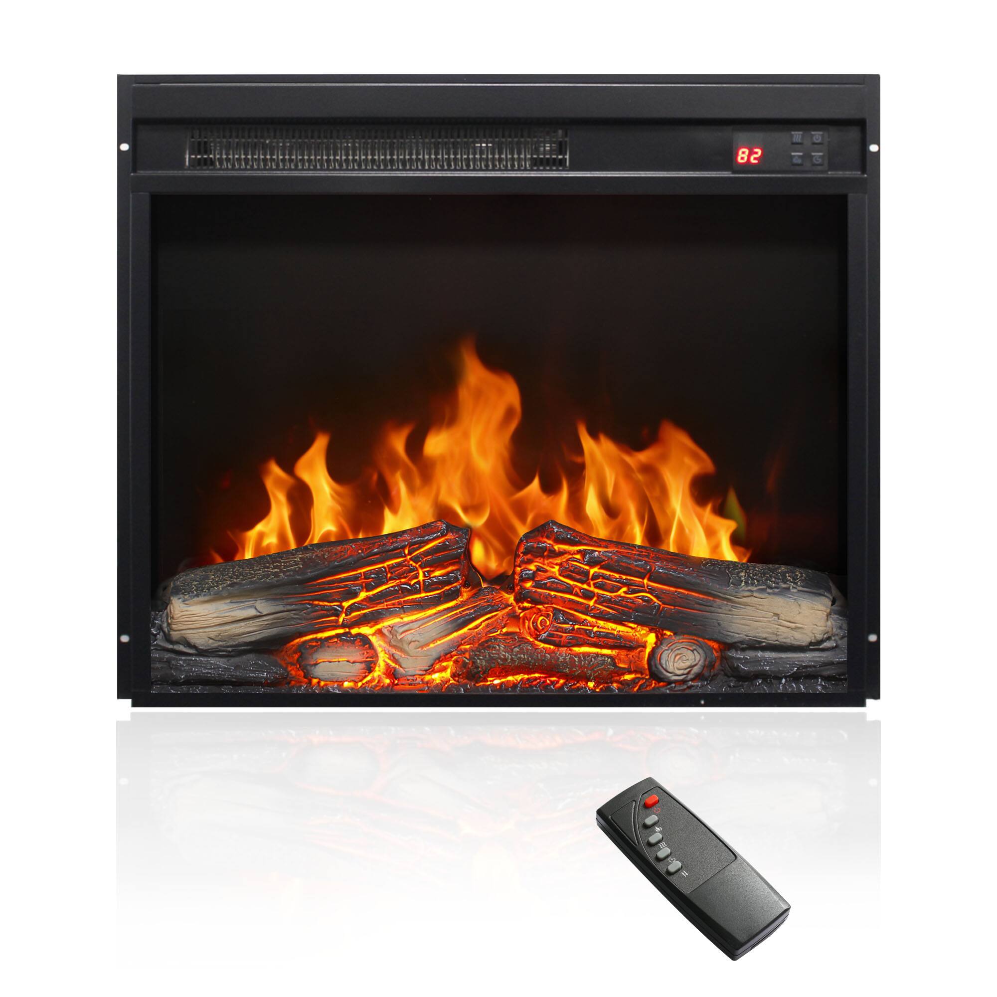 Boyel Living 24 in Electric Fireplace Insert 1400W 5000 BTU with Log ...