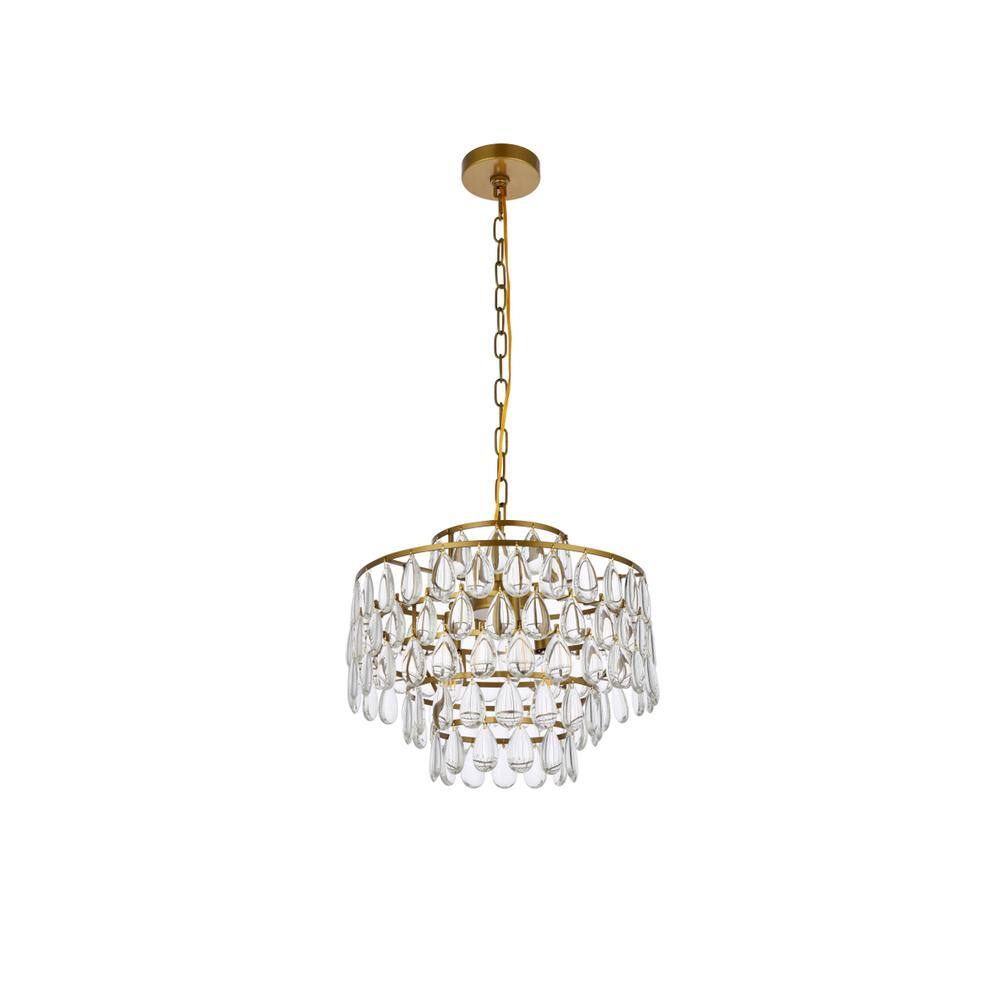Back. Elegant Lighting - Mila 16 inch pendant in brass - Brass.