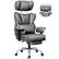 Angle. Brick Attic - 500LBS Ergonomic Home Office Desk Executive Chair for Heavy Individuals, Adjustable Headrest Footrest Armrest - Grey.
