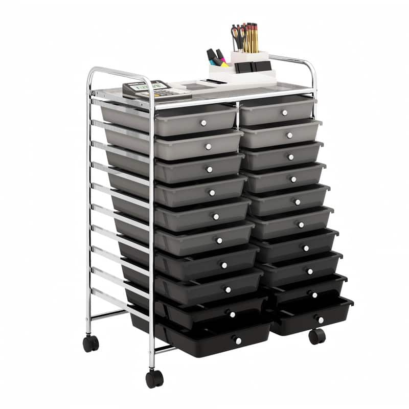 WELLFOR - 20 Drawer Rolling Storage Cart Organizer,Art & Craft Storage Cart Tools Scrapbook Paper Office School Organizer - Gradient Gray price history on PriceWatchPro