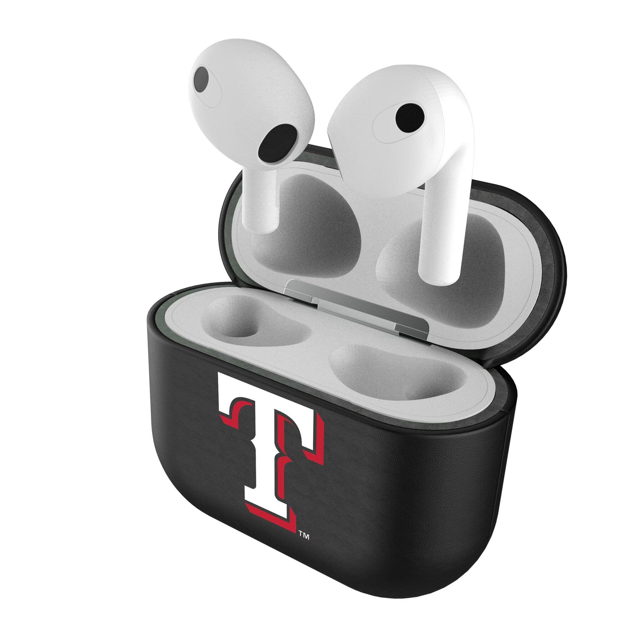 Alt View 3. Keyscaper - Texas Rangers Texas Rangers Insignia 3rd Generation AirPods Case Cover - No Size - Black.