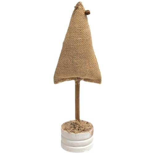 BreeBe - *Burlap Christmas Tree on Base 12" - Brown