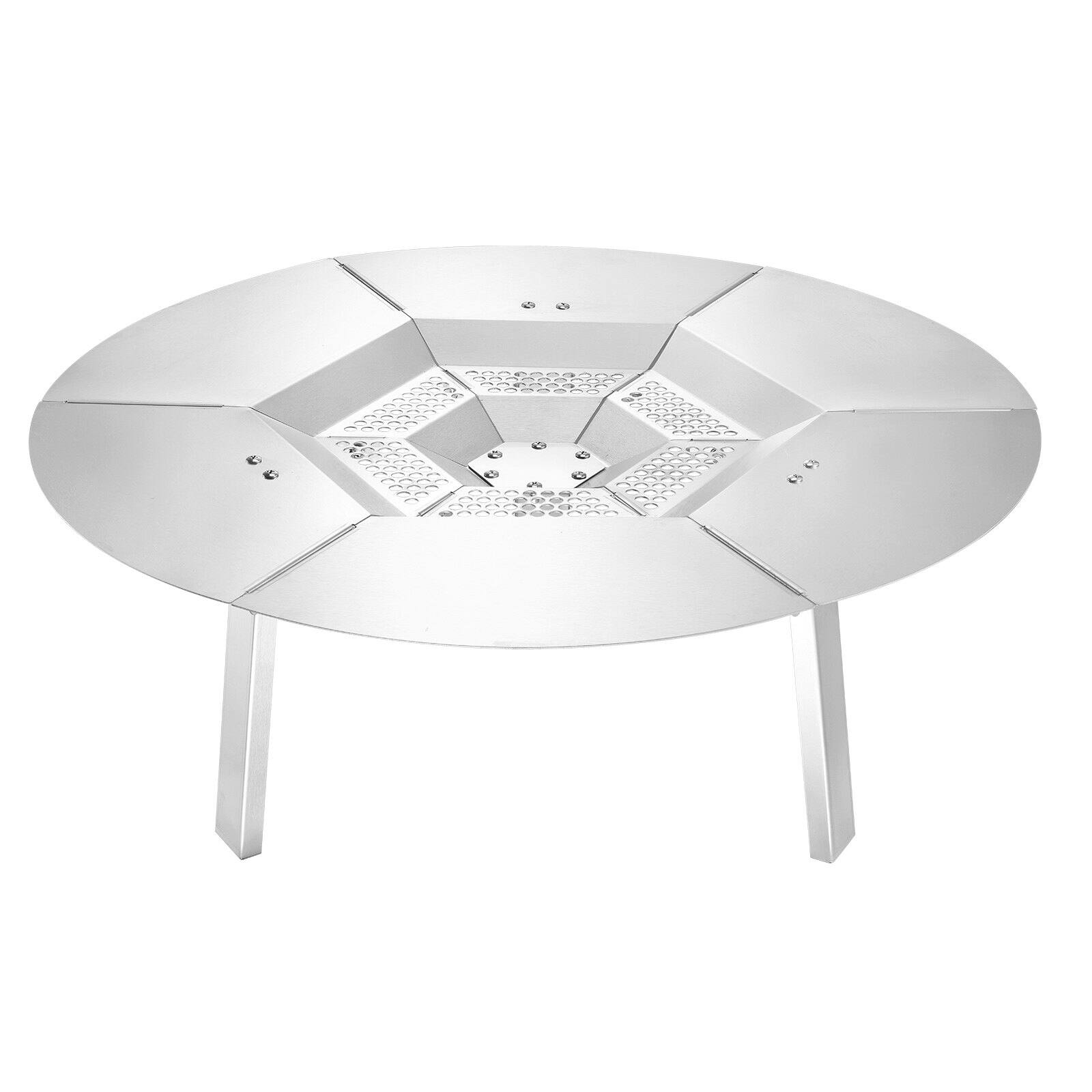 Alt View 9. Glintex - Fire Pit Heat Deflector 25-Inch Round Stainless Steel Heat Diffuser for Wood Burning Fire Pit, Detachable Cover.