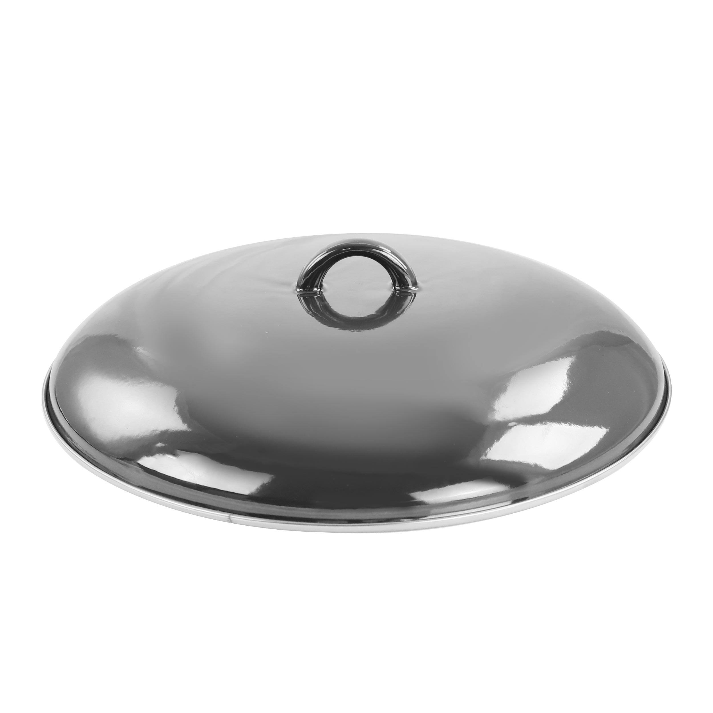 Alt View 3. Gibson - Gibson Home 5 Quart Gray Enamel on Steel Braiser Pan with Lid - Grey.