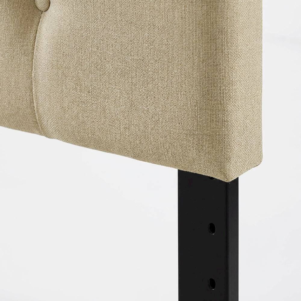 Alt View 1. FurniFact - Upholstered Queen Fabric Headboard with Soft Padding and Durable Frame - Beige.