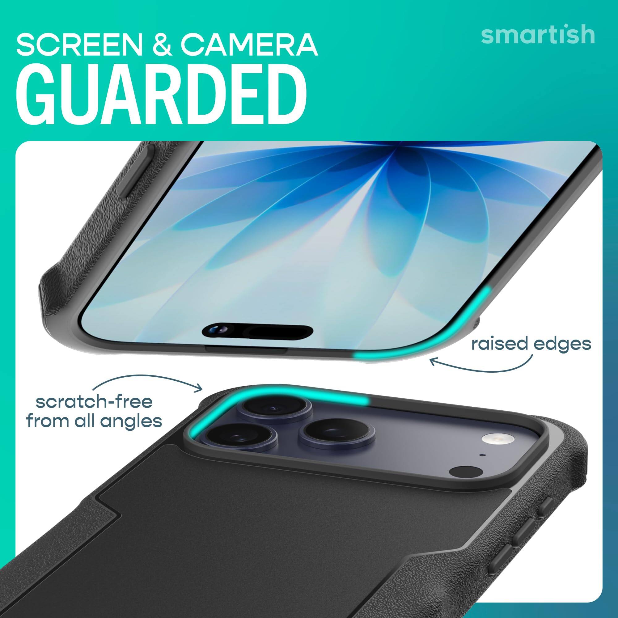 SCREEN & CAMERA GUARDED

smartish

raised edges

scratch-free from all angles